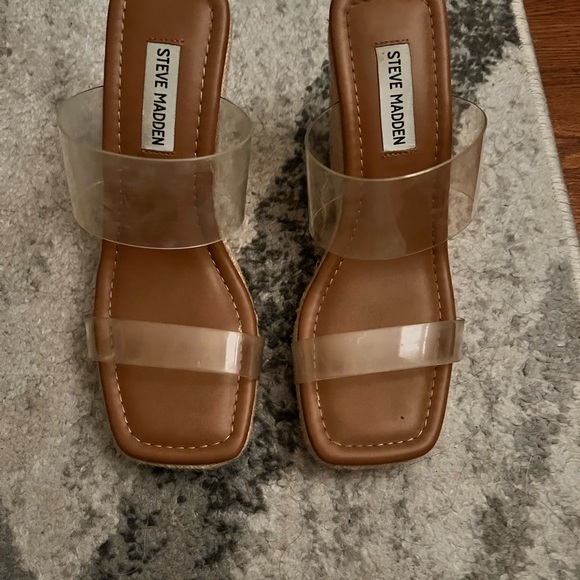 Size 8 Steve Madden platform espadrilles with clear straps - Picture 6 of 6